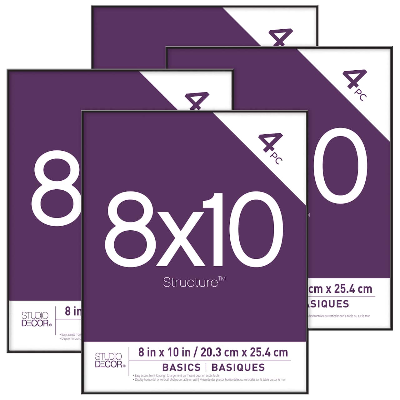 4 Pack Basics 8" x 10" Black Frames by Studio Décor®